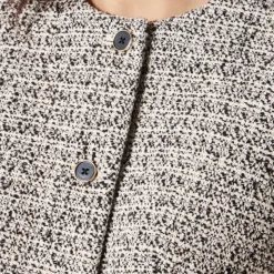 Heathered tweed crewneck vest