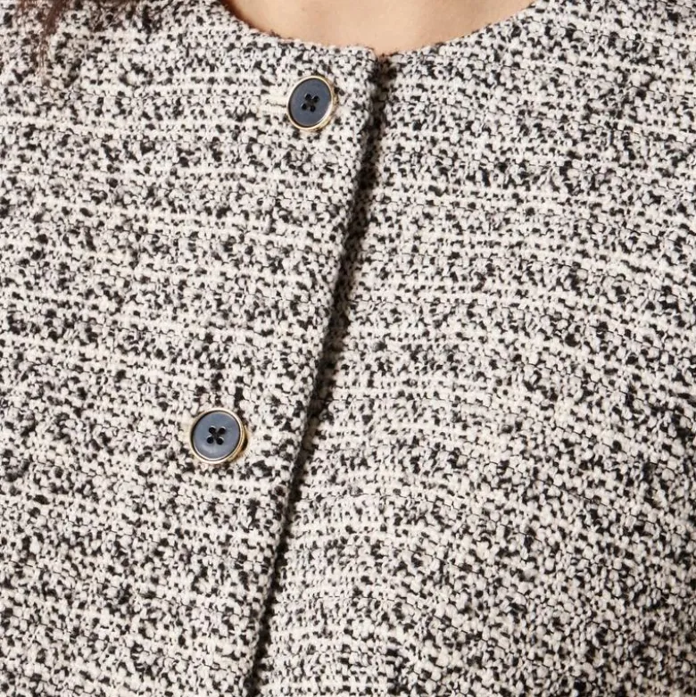 Heathered tweed crewneck vest