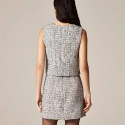 Heathered tweed crewneck vest