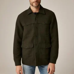 Heavyweight chamois field utility overshirt in Japanese cotton