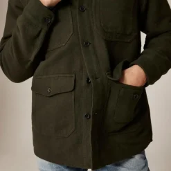 Heavyweight chamois field utility overshirt in Japanese cotton