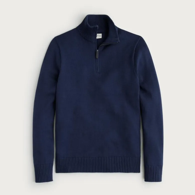 Heritage cotton quarter-zip sweater