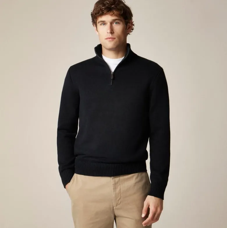Heritage cotton quarter-zip sweater