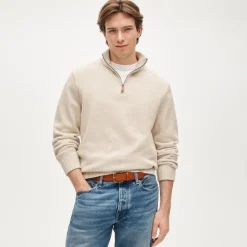 Heritage cotton quarter-zip sweater