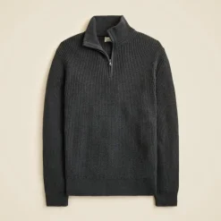 Heritage cotton ribbed quarter-zip sweater