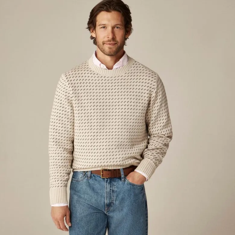 Heritage cotton sweater in bird's-eye stitch