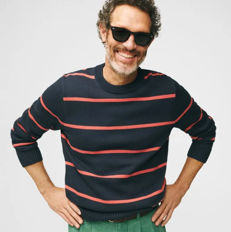Heritage cotton sweater in stripe
