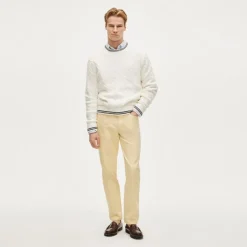 Heritage cotton tipped cable-knit sweater