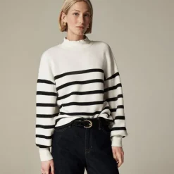 Heritage terry mockneck sweatshirt in stripe