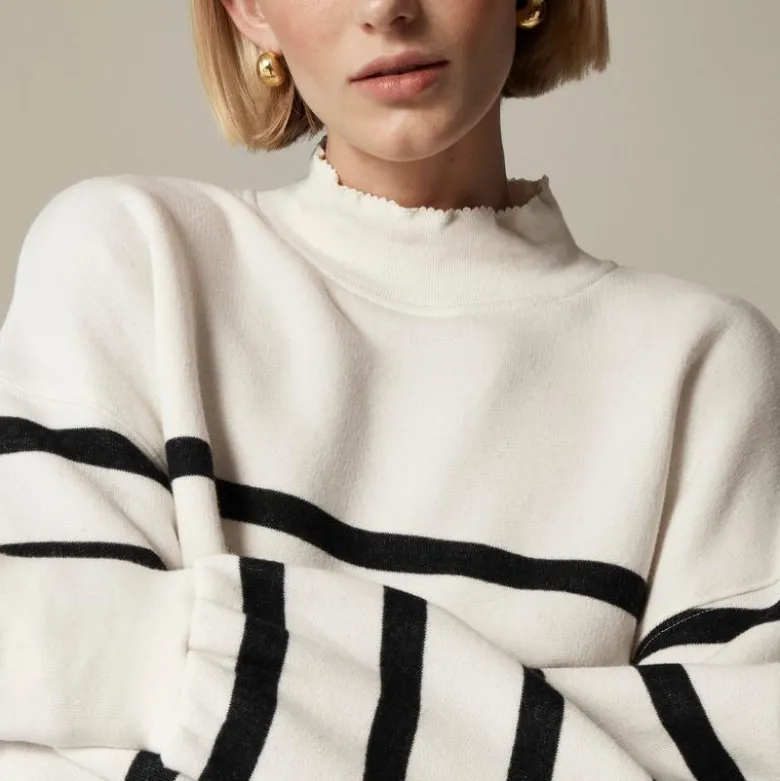 Heritage terry mockneck sweatshirt in stripe