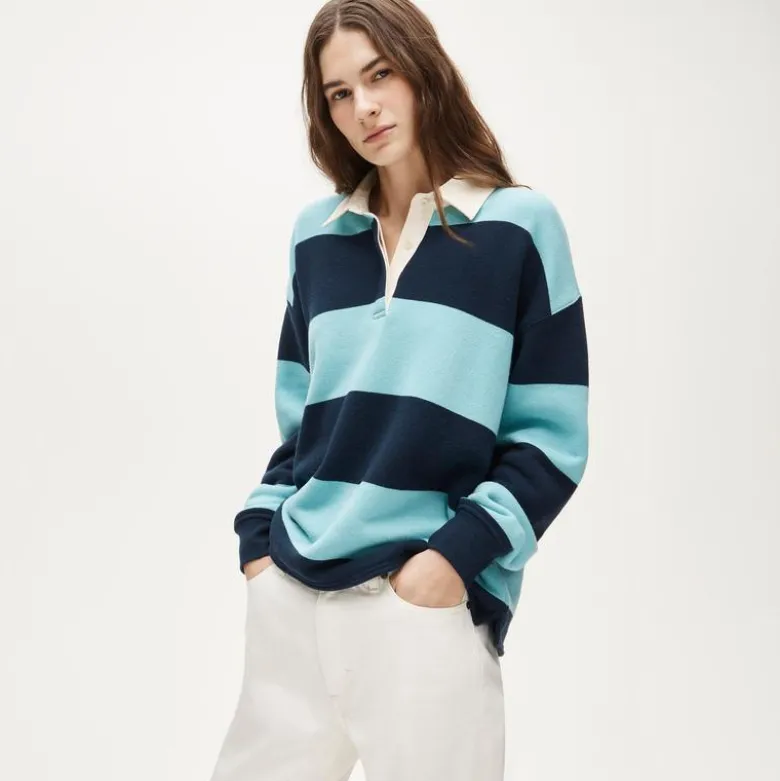 Heritage terry relaxed rugby sweatshirt