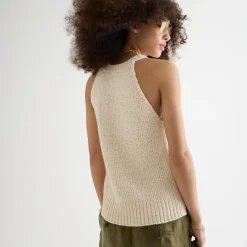 High-neck sweater-tank