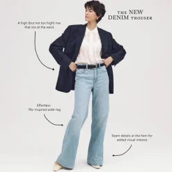 High-rise denim trouser jean