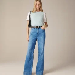 High-rise denim trouser jean