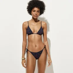Hipster string bikini bottom in cherry print