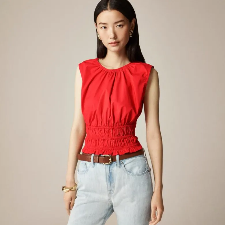 Hyacinth top in cotton poplin