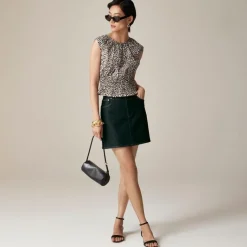 Hyacinth top in leopard cotton poplin