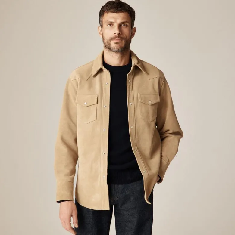 Italian suede western overshirt
