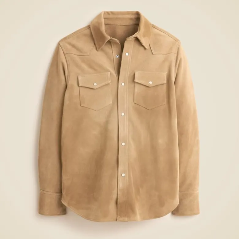 Italian suede western overshirt