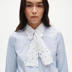 Jules classic-fit eyelet tie-neck shirt