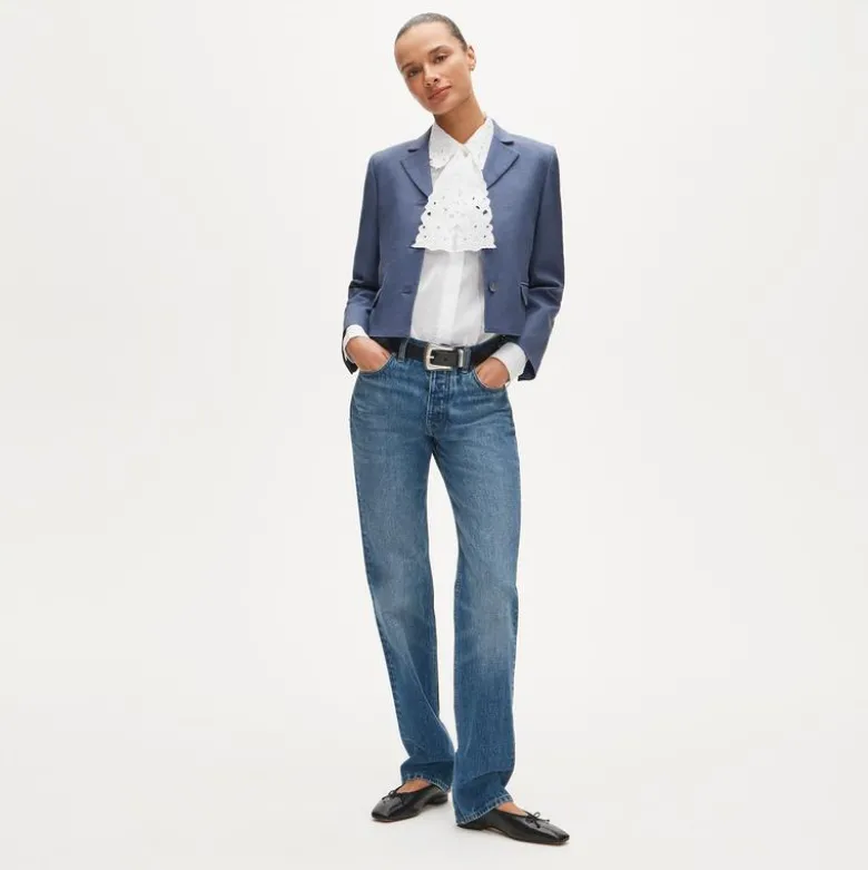 Jules classic-fit eyelet tie-neck shirt