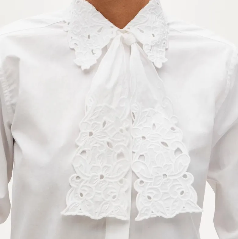 Jules classic-fit eyelet tie-neck shirt