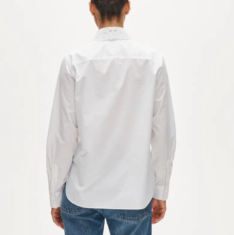 Jules classic-fit eyelet tie-neck shirt