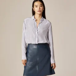 Jules classic-fit shirt in striped crepe de chine