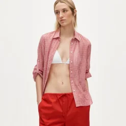 Jules classic-fit shirt in striped textured gauze