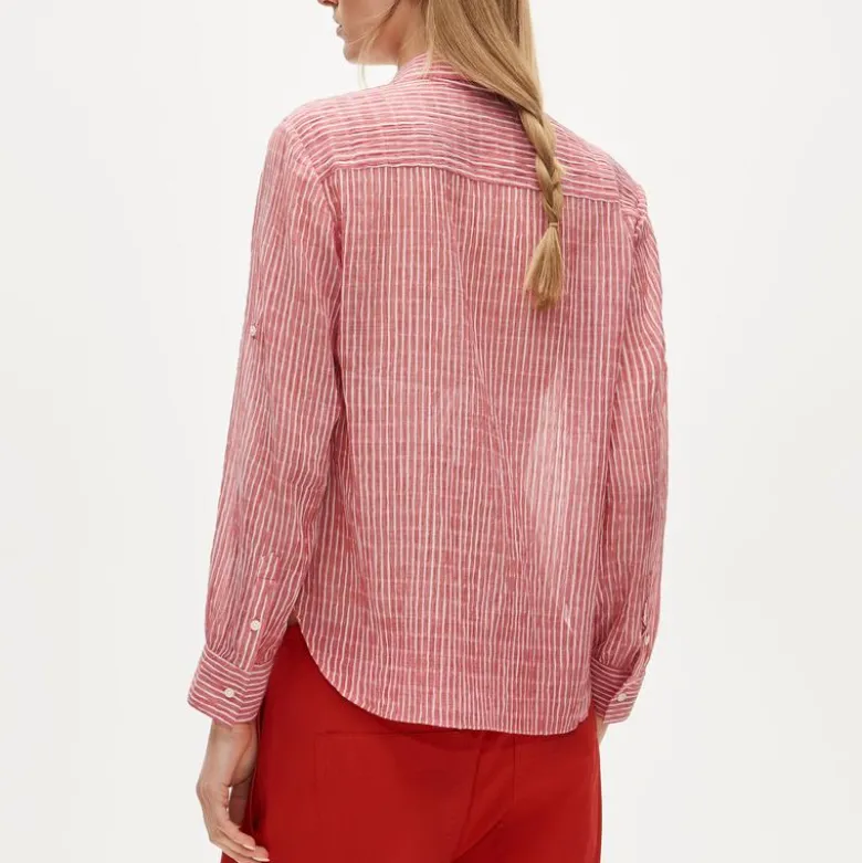 Jules classic-fit shirt in striped textured gauze