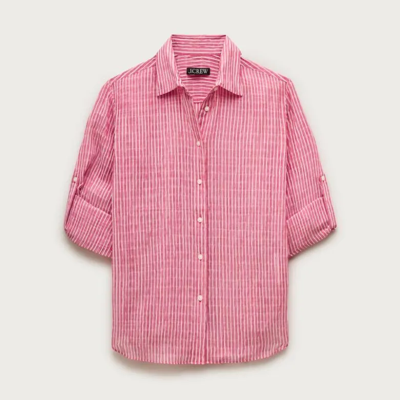 Jules classic-fit shirt in striped textured gauze