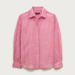 Jules classic-fit shirt in striped textured gauze