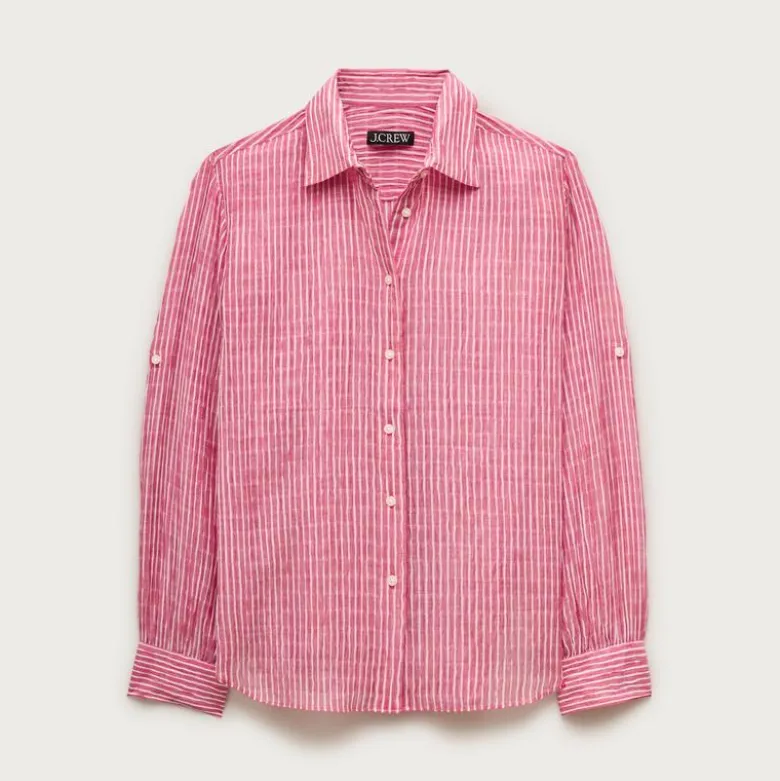 Jules classic-fit shirt in striped textured gauze