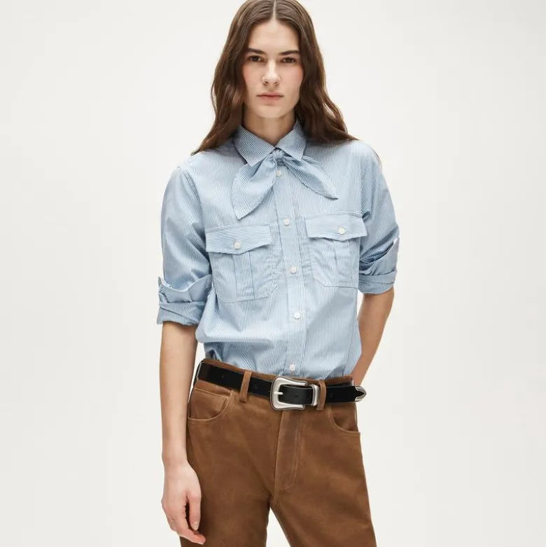 Jules classic-fit tie-neck shirt