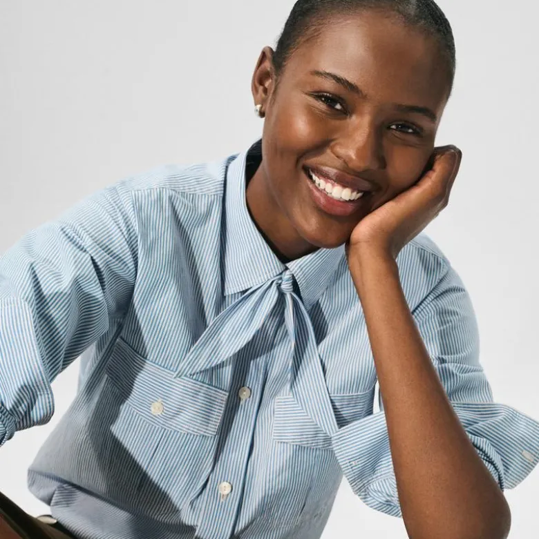 Jules classic-fit tie-neck shirt