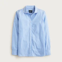 Jules club-collar shirt in striped cotton poplin