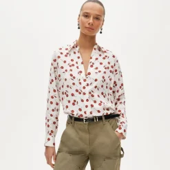 Jules drapey classic-fit shirt in cherry print