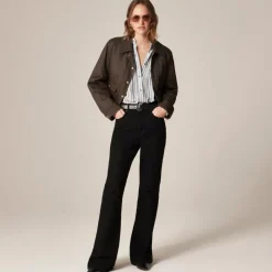 Jules ruffle-collar shirt in striped crepe de chine