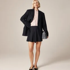 Jules ruffle-collar shirt in striped crepe de chine