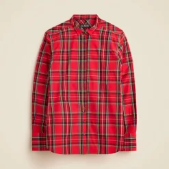 Jules tuxedo shirt in tartan cotton poplin