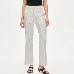 Kaya pant in striped stretch linen blend