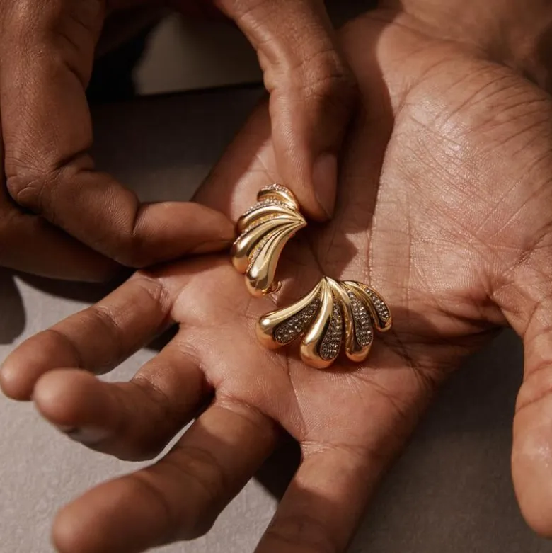 KHIRY X J.Crew talon coalition earrings with pavé crystals