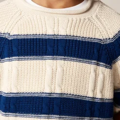 Kids' 1988 cable-knit Rollneck™ sweater in stripe