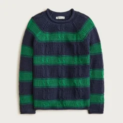 Kids' 1988 cable-knit Rollneck™ sweater in stripe