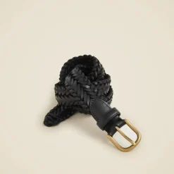 Kids' braided leather belt