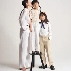 Kids' button-down linen-blend shirt