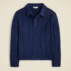 Kids' cable-knit sweater-polo