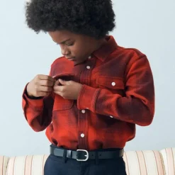 Kids' heavyweight Seaboard soft-knit shirt in plaid