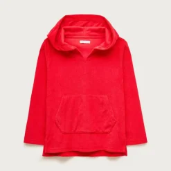 Kids' hooded pullover in towel terry