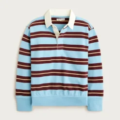 Kids' junior varsity rugby sweatshirt in striped terry
